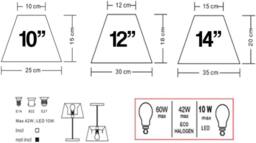 K LIVING 14“ Cream Textured Linen Fabric Coolie Lampshade Modern Table Lamp & Floor Lamp Cone Light Shade - Size: 14 inches - thumbnail 3