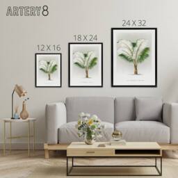"Artery8 Ceroxylon Anticola Palm Tree Kerchove Framed Canvas Wall Art Print in White - Size: W12"" x H16""" - thumbnail 4