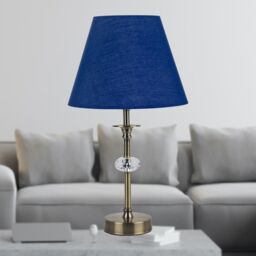 First Choice Lighting Navy Blue Cotton 20cm Diameter Tapered Fabric Lamp Shade - thumbnail 5