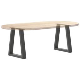 Berkfield Home Modern Dining Table Legs V-Shape 2 pcs Anthracite 38x(42-43.3) cm in Dark Grey - thumbnail 8