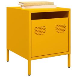 Berkfield Home Bedside Cabinets¬†2 pcs Mustard Yellow 35x39x43.5 cm Steel