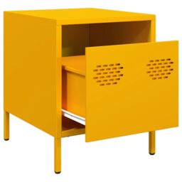 Berkfield Home Bedside Cabinets¬†2 pcs Mustard Yellow 35x39x43.5 cm Steel - thumbnail 4