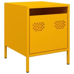 Berkfield Home Bedside Cabinets¬†2 pcs Mustard Yellow 35x39x43.5 cm Steel - thumbnail 6
