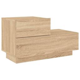 Berkfield Home Bedside Cabinet with LED Lights Sonoma Oak 70x36x40.5 cm in Light Brown - thumbnail 5