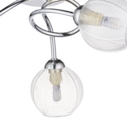 First Choice Lighting Tatton - Chrome with Ribbed Glass 3 Light Flush Ceiling Light in Silver - thumbnail 5