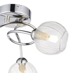 First Choice Lighting Tatton - Chrome with Ribbed Glass 3 Light Flush Ceiling Light in Silver - thumbnail 3