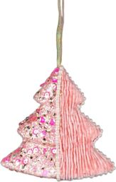 Shatchi 12cm Tree Baby Pink - Christmas Hanging Decoration