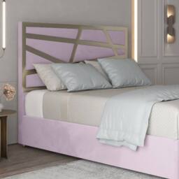 Casani Embleton Upholstered Soft Velvet Pink Metal Designer Bed Frame - Size: Single - thumbnail 6
