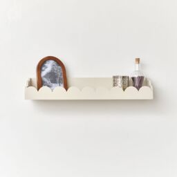 Melody Maison Large Pale Taupe Scalloped Wall Storage Shelf - 61cm in Beige - thumbnail 6