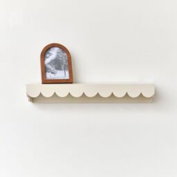 Melody Maison Large Pale Taupe Scalloped Wall Storage Shelf - 61cm in Beige - thumbnail 5