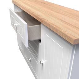 Ready Assembled 2 U Norton 2 Door 3 Drawer Sideboard (Ready Assembled) in White - Size: Large - thumbnail 6