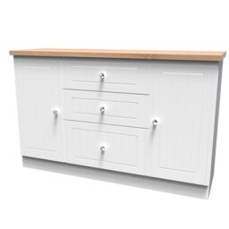 Ready Assembled 2 U Norton 2 Door 3 Drawer Sideboard (Ready Assembled) in White - Size: Large - thumbnail 3