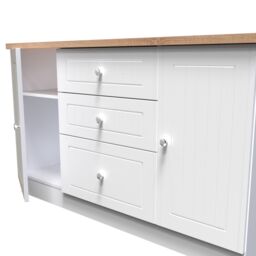 Ready Assembled 2 U Norton 2 Door 3 Drawer Sideboard (Ready Assembled) in White - Size: Large - thumbnail 5