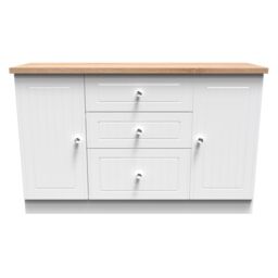 Ready Assembled 2 U Norton 2 Door 3 Drawer Sideboard (Ready Assembled) in White - Size: Large - thumbnail 1