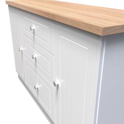 Ready Assembled 2 U Norton 2 Door 3 Drawer Sideboard (Ready Assembled) in White - Size: Large - thumbnail 4