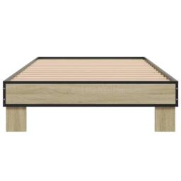 Berkfield Home Durable Bed Frame without Mattress Sonoma Oak 75x190 cm Small Single in Light Tan - thumbnail 4
