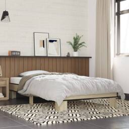 Berkfield Home Durable Bed Frame without Mattress Sonoma Oak 75x190 cm Small Single in Light Tan - thumbnail 2