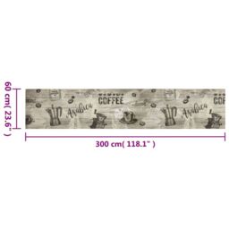 Berkfield Home Kitchen Rug Washable Coffee Grey 60x300 cm Velvet - thumbnail 5