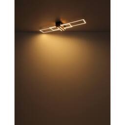 Netlighting Dakari 100x25cm Semi Flush Ceiling Light Matt Black 2x LED 3000K - Size: 100x25 cm - thumbnail 5