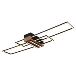 Netlighting Dakari 100x25cm Semi Flush Ceiling Light Matt Black 2x LED 3000K - Size: 100x25 cm
