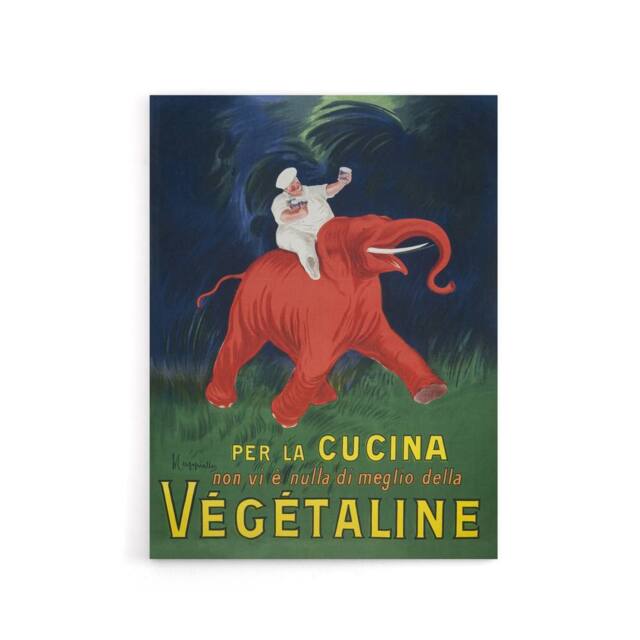 "Artery8 Vegetaline Vintage Italian Advert Canvas Wall Art Print Cappiello - Size: W18"" x H24""" - image 1