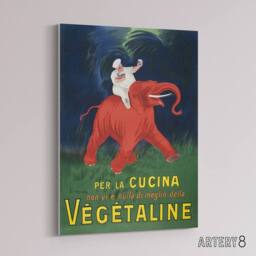 "Artery8 Vegetaline Vintage Italian Advert Canvas Wall Art Print Cappiello - Size: W18"" x H24""" - thumbnail 2