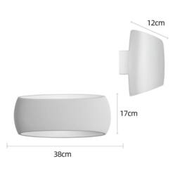 Harper Living Men's Large Wall Sconce Lamp with White Oval Ceramic Shade, Wall Mounted Light - thumbnail 6