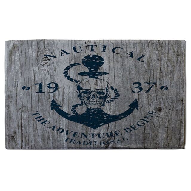 Benjamin Tate Design Anchor Print On Wood Soft Bath Towel in Green - image 1