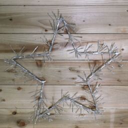 Samuel Alexander 60cm Light up Silver Christmas Star Silhouette with Static & Flashing Ice White LEDs - thumbnail 5