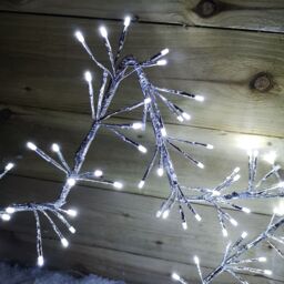 Samuel Alexander 60cm Light up Silver Christmas Star Silhouette with Static & Flashing Ice White LEDs - thumbnail 2