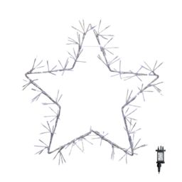 Samuel Alexander 60cm Light up Silver Christmas Star Silhouette with Static & Flashing Ice White LEDs - thumbnail 8
