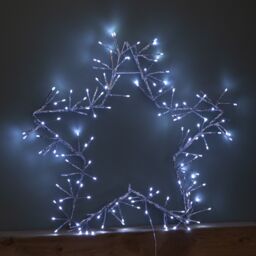 Samuel Alexander 60cm Light up Silver Christmas Star Silhouette with Static & Flashing Ice White LEDs - thumbnail 7