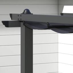 Matteo 3x3m Aluminium Pergola with Retractable Roof - Dark Grey - thumbnail 7