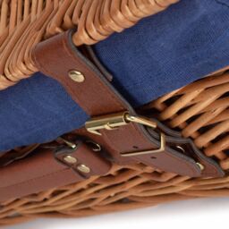 Red Hamper Wicker 35cm Light Steamed Picnic Basket with Cotton Lining in Blue - thumbnail 5