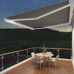 Primrose Awnings Deluxe Full White Cassette Electric Awning Remote 3m With Lights in Light Grey - thumbnail 7