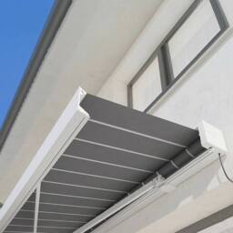 Primrose Awnings Deluxe Full White Cassette Electric Awning Remote 3m With Lights in Light Grey - thumbnail 2