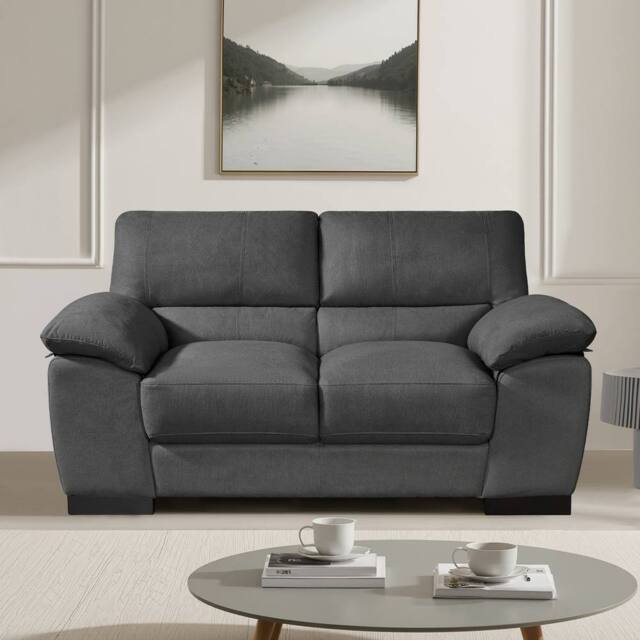 Artemis Home Mellette 2 Seat Fabric Sofa in Charcoal - Size: 2 Seater