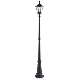 Loops 4 PACK Outdoor Post Lantern Bollard Light Matt Black & Glass 2180mm Tall Lamp - thumbnail 2