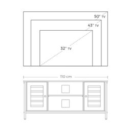 VASAGLE Industrial TV Stand Cabinet Shelves Storage Louvered Doors Playroom in Brown - thumbnail 6