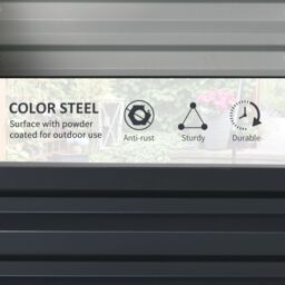 OUTSUNNY Set of 2 Raised Garden Bed Galvanised Planter Box Easy Setup in Grey - thumbnail 5