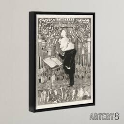 "Artery8 Conductor Violins Smoking Chimneys Framed Canvas Wall Art Print Toorop in Black - Size: W12"" x H16""" - thumbnail 2