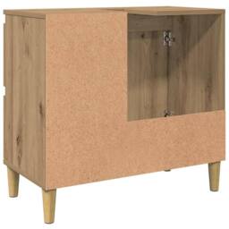 Berkfield Home Sink Cabinet Artisan Oak 65x33x60 cm Engineered Wood in Brown - Size: 65 x 33 x 60 cm - thumbnail 7