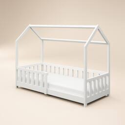 Flair Explorer Shorty Play House Floor Bed with Rails Wooden White - Size: Junior - thumbnail 3