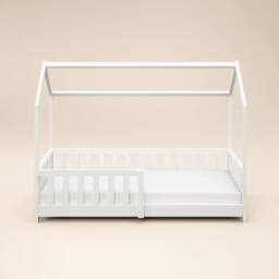 Flair Explorer Shorty Play House Floor Bed with Rails Wooden White - Size: Junior - thumbnail 4