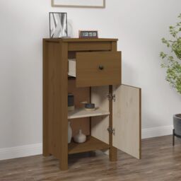 Berkfield Home Sideboard Honey Brown 40x35x80 cm Solid Wood Pine - Size: 40 x 35 x 80 cm - thumbnail 3