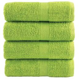 Berkfield Home Premium Soap Towels SOLUND 4 pcs Apple Green 30x30 cm 600 gsm - thumbnail 2