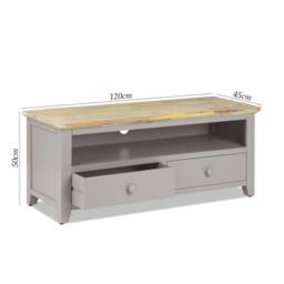 Statement Furniture Florence TV Stand With 2 Drawers & Shelf in Taupe - thumbnail 2