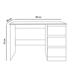 LUXURY LIFE Carlton Gloss Dressing Table Makeup Vanity Table with 3 Drawers in White - thumbnail 5