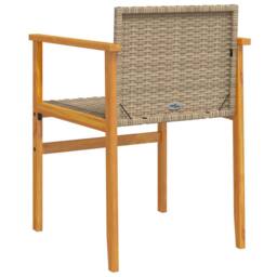 Berkfield Home Garden Chairs 2 pcs Beige Poly Rattan&Solid Wood - thumbnail 7