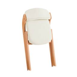 SoBuy Ergonomic Backrest Folding Wooden Chair - No Assembly in Off-White - thumbnail 5